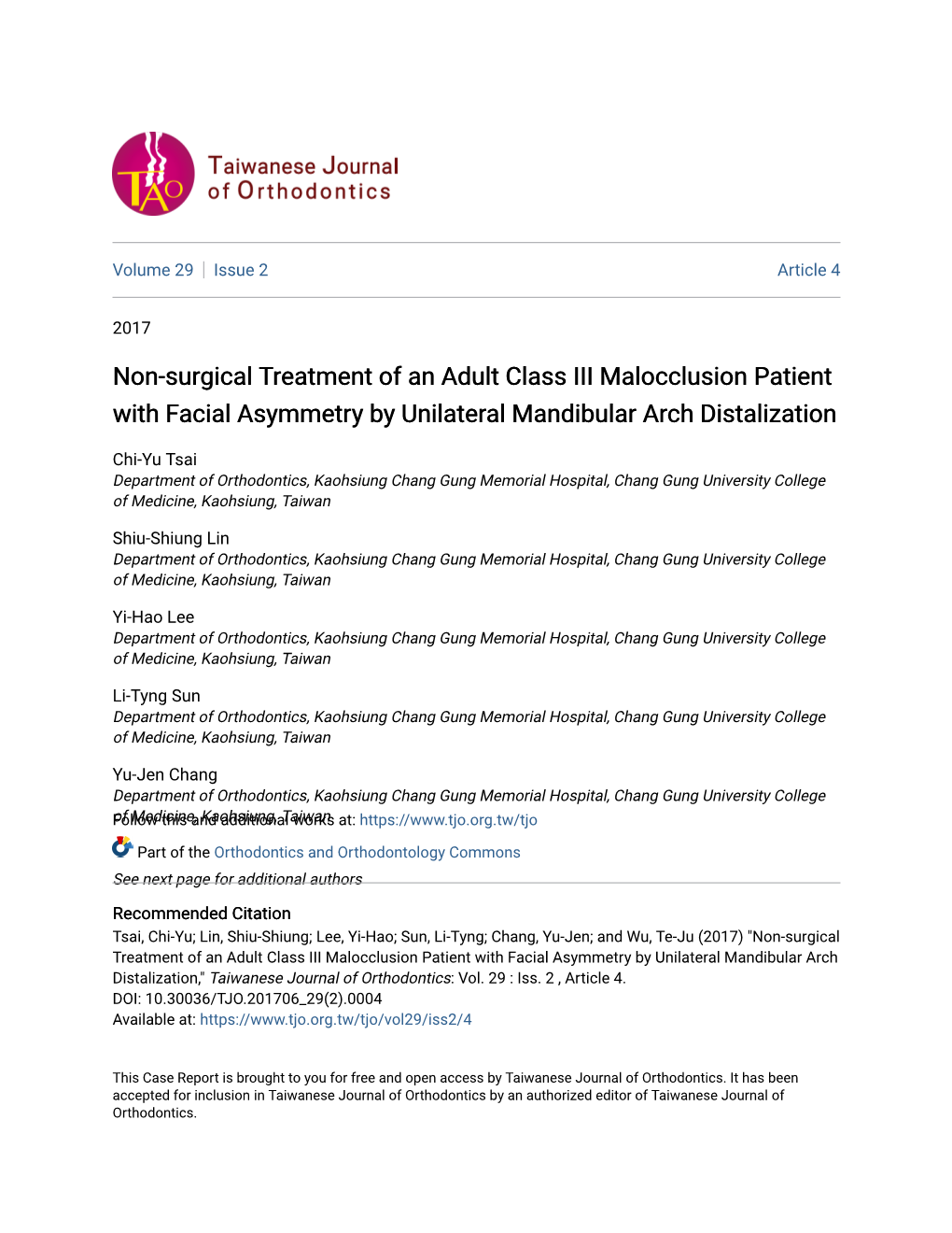 Non-Surgical Treatment of an Adult Class III Malocclusion Patient with Facial Asymmetry by Unilateral Mandibular Arch Distalization