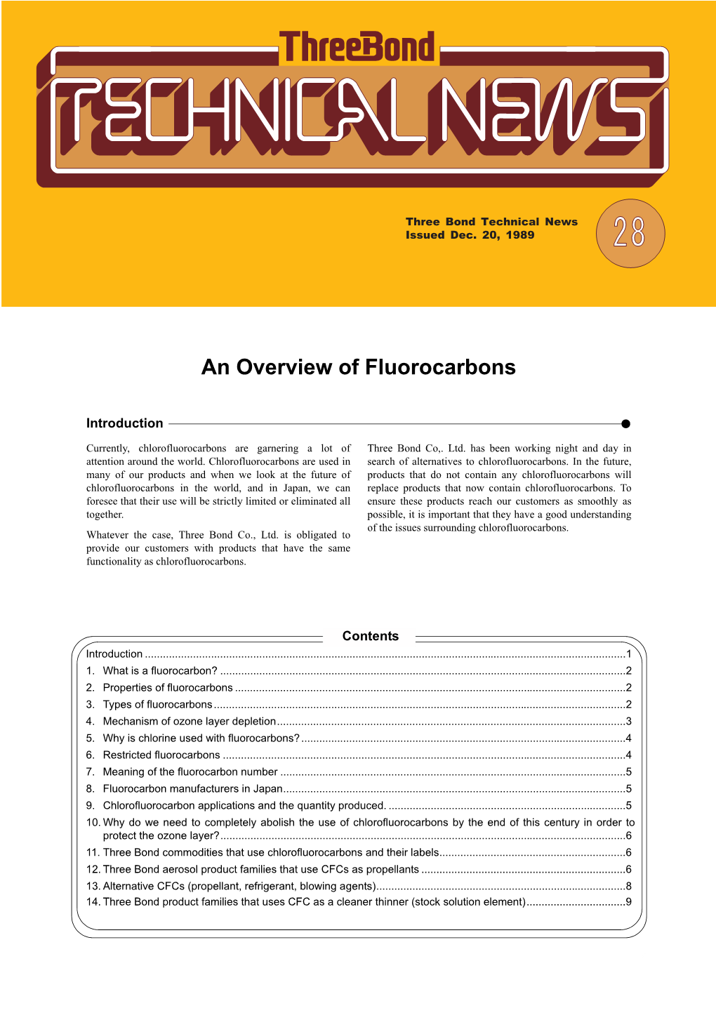 Overview of Fluorocarbons