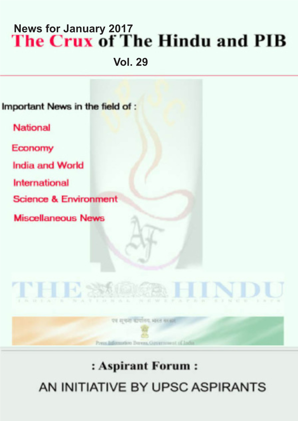 Aspirantforum.Com Hindu and PIB Crux Vol