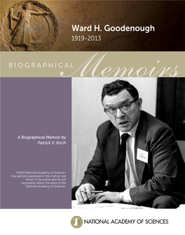 Ward H. Goodenough 1919-2013