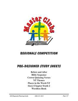 Regionals Competition Pre-Designed Study Sheets
