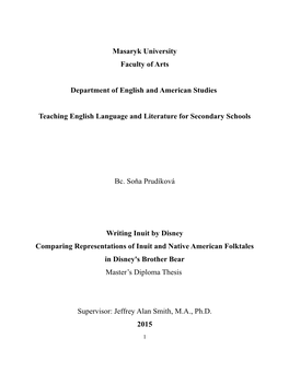 Brother Bear Master’S Diploma Thesis