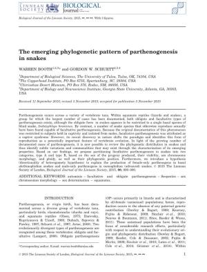 The Emerging Phylogenetic Pattern of Parthenogenesis in Snakes