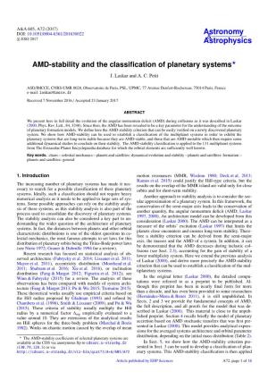 AMD-Stability and the Classification of Planetary Systems