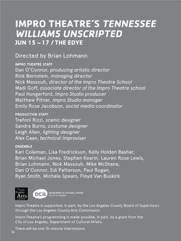 Impro Theatre's Tennessee Williams Unscripted