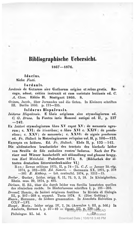 Itibliograpliischc Uebersicht. 1867— 1876