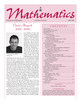 Another Math Department Newsletter