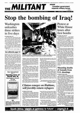 Stop the Bombing of Iraq!