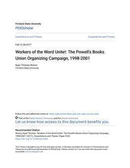 The Powell's Books Union Organizing Campaign, 1998-2001