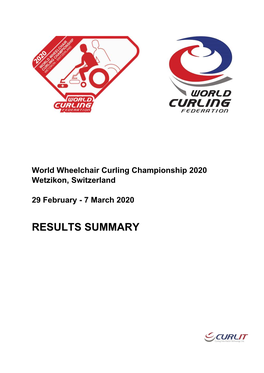 Wwhcc 2020 World Wheelchair Curling Championship 2020 Wetzikon, Switzerland Curling Club Wetzikon