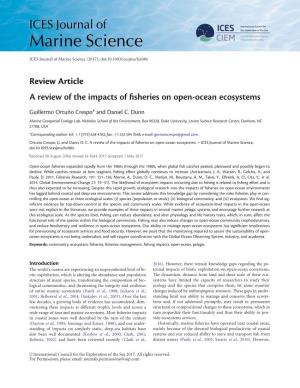 Review Article a Review of the Impacts of Fisheries on Open-Ocean