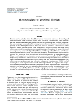 The Neuroscience of Emotional Disorders