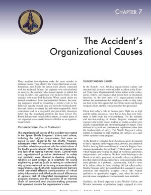 The Accident S Organizational Causes