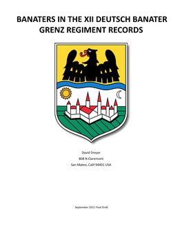 Banaters in the Xii Deutsch Banater Grenz Regiment Records