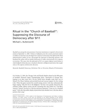 Ritual in the “Church of Baseball”: Suppressing the Discourse of Democracy After 9/11 Michael L