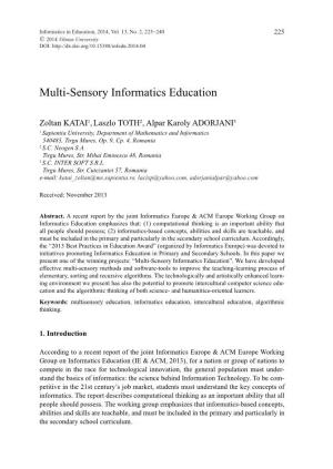 Multi-Sensory Informatics Education
