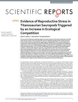Evidence of Reproductive Stress in Titanosaurian