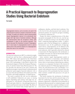 A Practical Approach to Depyrogenation Studies Using Bacterial Endotoxin