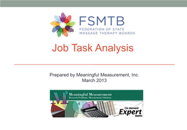 2013 Job Task Analysis