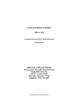 Sam Fleming Papers