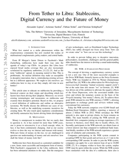 From Tether to Libra: Stablecoins, Digital Currency and the Future of Money