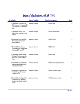 Of Adjudications 20Th AR (1998) (Updated)