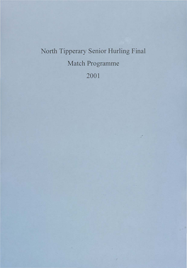 North Tipperary Senior Hurling Final Match Programme 2001 Buirios Wi [Uioch V