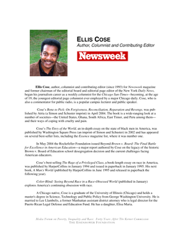 ELLIS COSE Author, Columnist and Contributing Editor