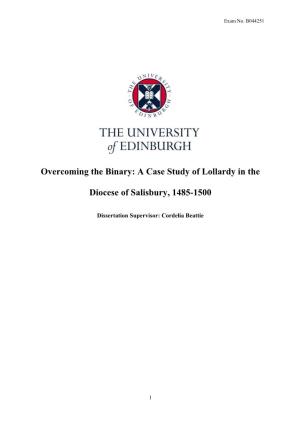 A Case Study of Lollardy in the Diocese of Salisbury, 1485-1500
