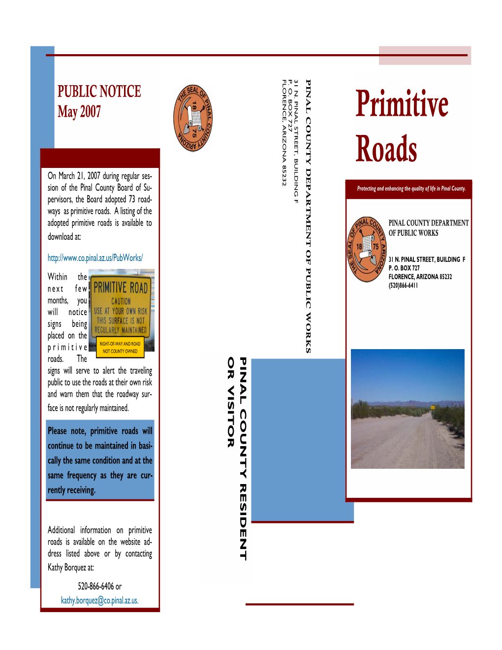 Primitive Roads Informational Brochure 051007.Pub