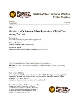Creating in a Participatory Culture: Perceptions of Digital Tools Among Teachers