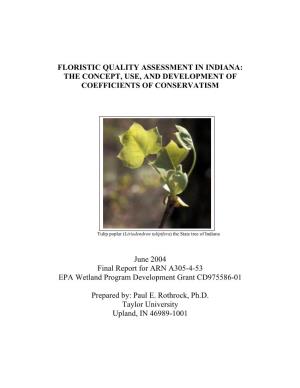 Floristic Quality Assessment Report