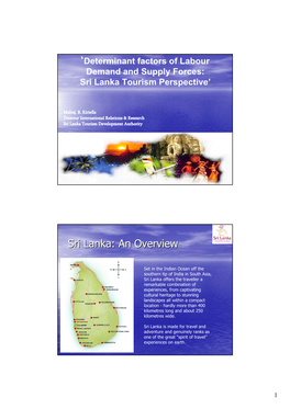 Sri Lanka Tourism Perspective’