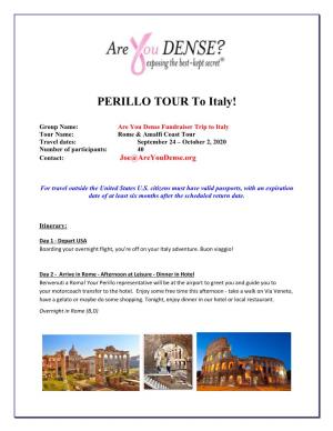 PERILLO TOUR to Italy!
