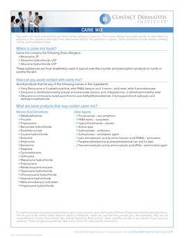 CDI Allergen Info Sheet Caine