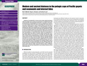 Modern and Ancient Hiatuses in the Pelagic Caps of Pacific Guyots and Seamounts and Internal Tides GEOSPHERE; V