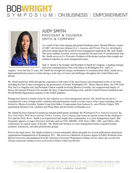 Judy Smith President & Founder Smith & Company