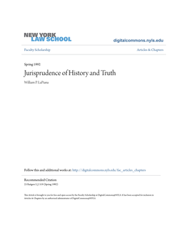 Jurisprudence of History and Truth William P