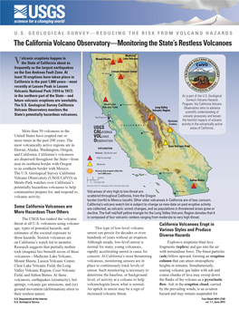 The California Volcano Observatory—Monitoring the State's