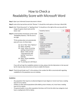 How to Check a Readability Score with Microsoft Word