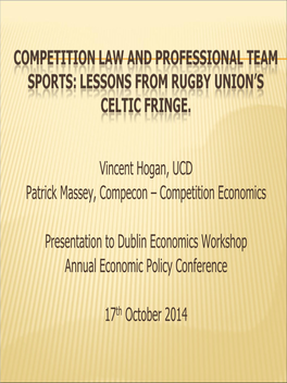 Competition Law and Professional Team Sports