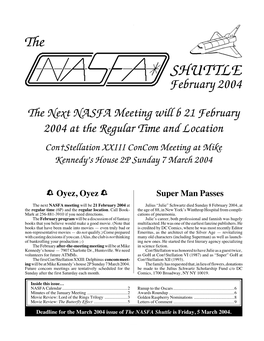 NASFA 'Shuttle' Feb 2004