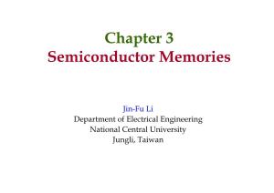 Chapter 3 Semiconductor Memories