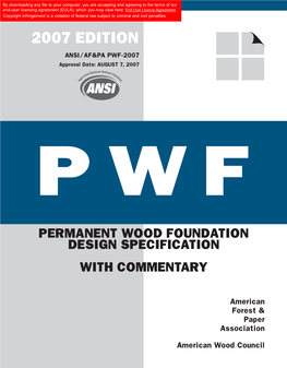 2007 Permanent Wood Foundation Design Specification