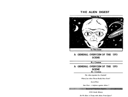 The Alien Digest a General Overview of the Ufo A