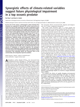 Synergistic Effects of Climate-Related Variables Suggest Future Physiological Impairment in a Top Oceanic Predator