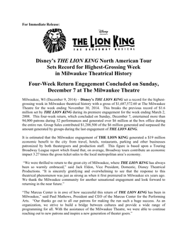 Disney's the LION KING North American Tour