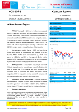 Nos Sgps Company Report