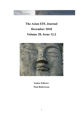 The Asian EFL Journal December 2018 Volume 20, Issue 12.2