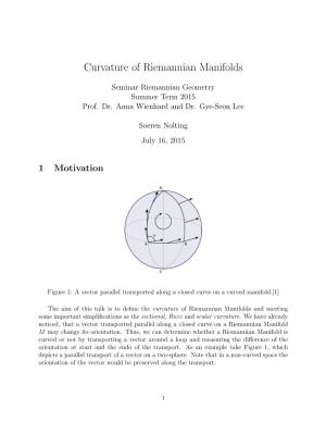 Curvature of Riemannian Manifolds